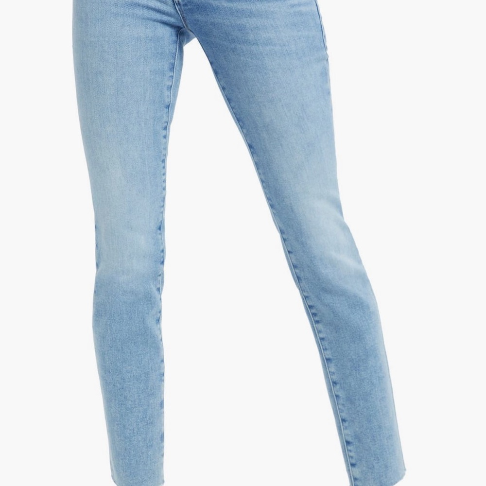 Good American good legs raw hem high waist cigarette jeans size 12 nwt